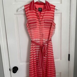 Vince Camuto Women's Size 2 (Small) Coral Dress Striped
